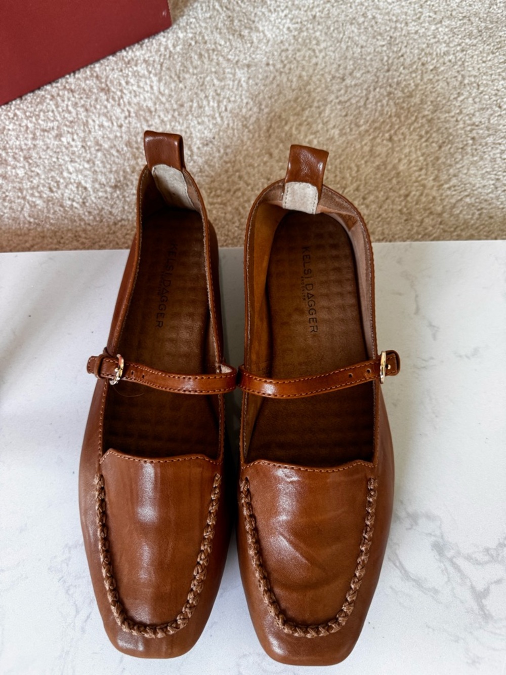 Kelsi Dagger Women’s Ferry Fox Leather Mary Jane Loafers Never Worn